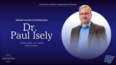 Dr. Paul Isely ECO Club Guest Speaker - 3.17.26 - 6-8:00 pm - Seidman College of Business Forum
